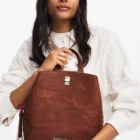 Desigual brown mandala embroidered backpack