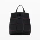 Desigual small braided black backpack with contrasting stitching