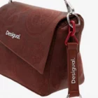 Desigual brown sling bag with embroidery detail Desigual brown sling bag with embroidery detail