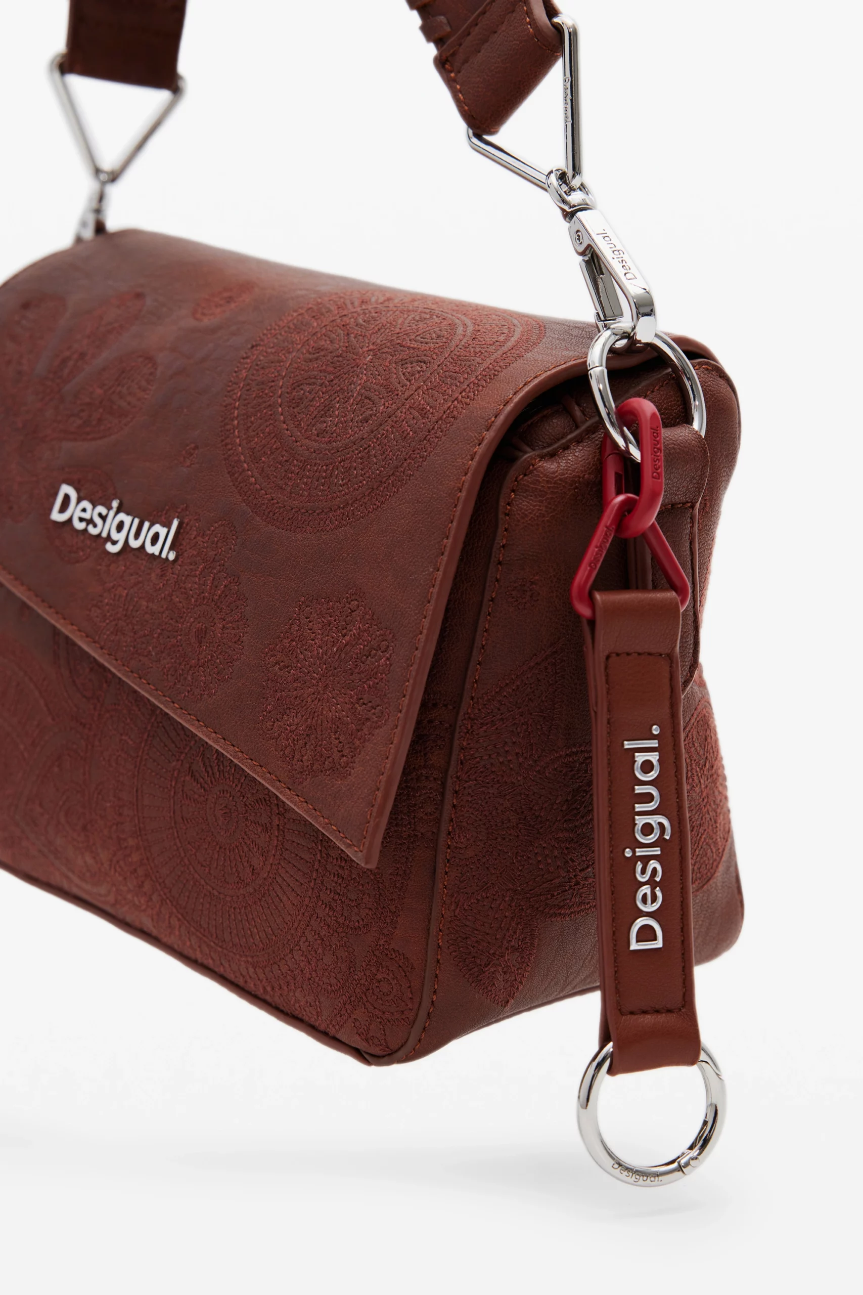 Desigual brown sling bag with embroidery detail Desigual brown sling bag with embroidery detail