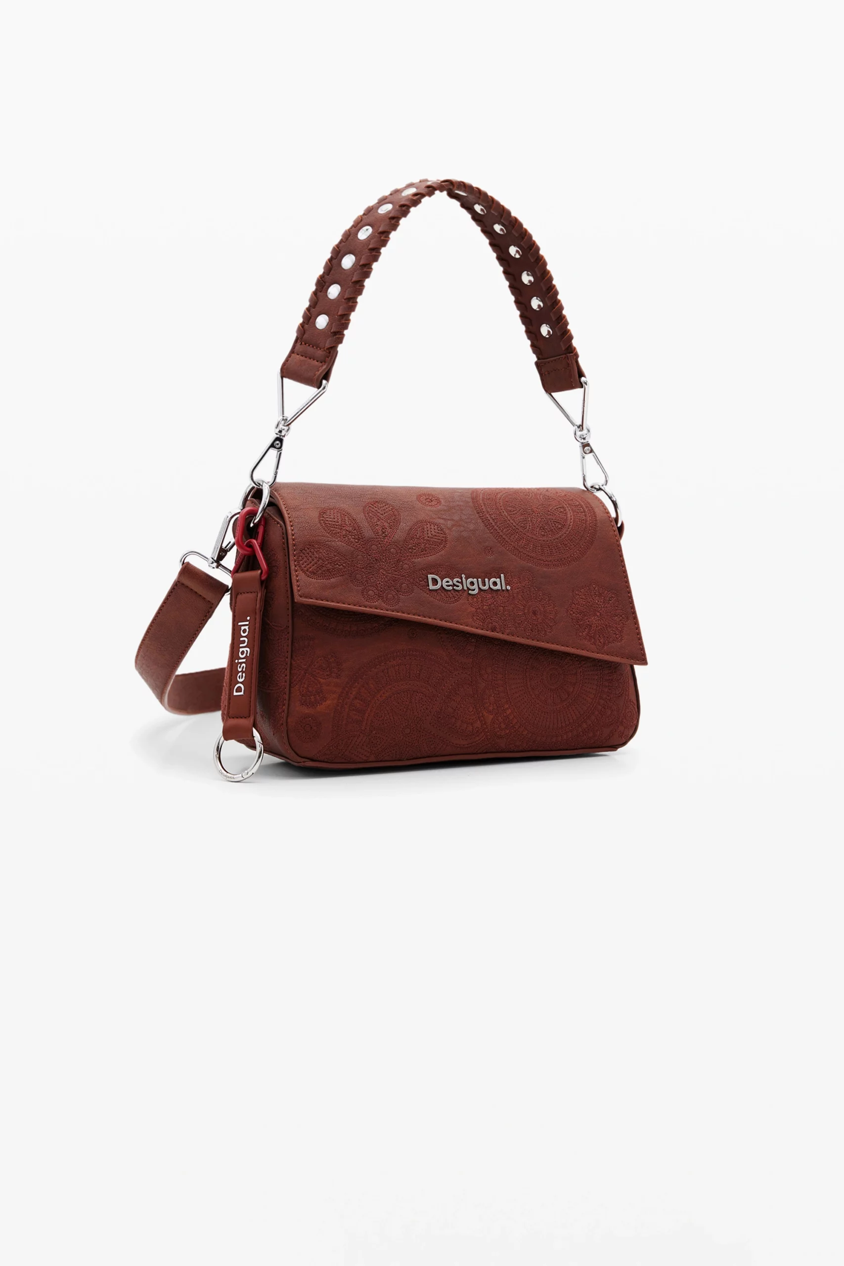 Desigual brown sling bag with embroidery detail Desigual brown sling bag with embroidery detail