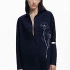 Desigual blue embroidered cotton long sleeve shirt Desigual blue embroidered cotton long sleeve shirt