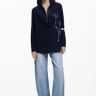 Desigual blue embroidered cotton long sleeve shirt Desigual blue embroidered cotton long sleeve shirt