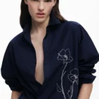 Desigual blue embroidered cotton long sleeve shirt Desigual blue embroidered cotton long sleeve shirt