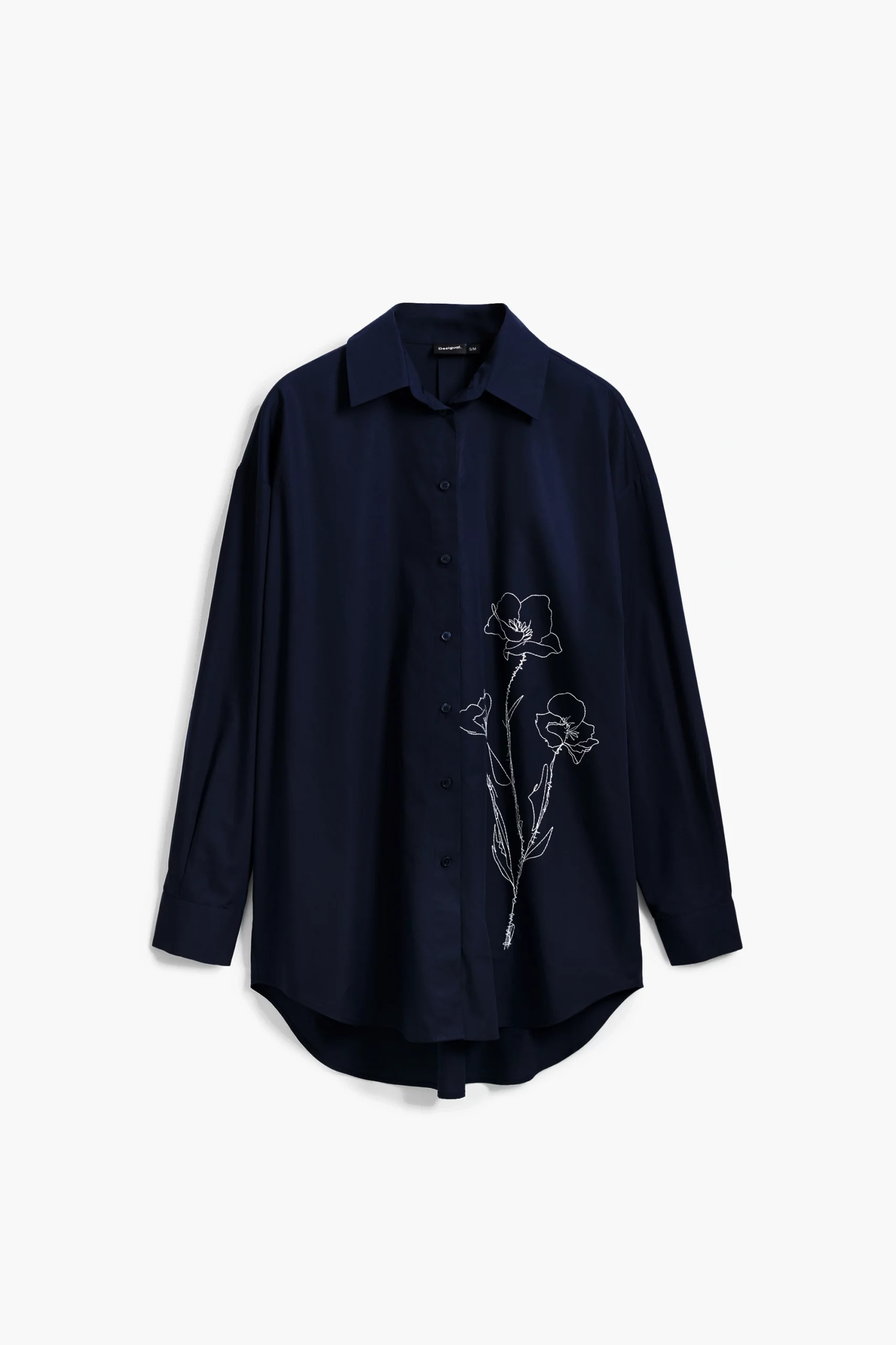 Desigual blue embroidered cotton long sleeve shirt Desigual blue embroidered cotton long sleeve shirt