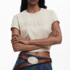 Desigual beige cotton T-shirt