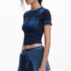 Desigual fitted denim print T-shirt Desigual fitted denim print T-shirt