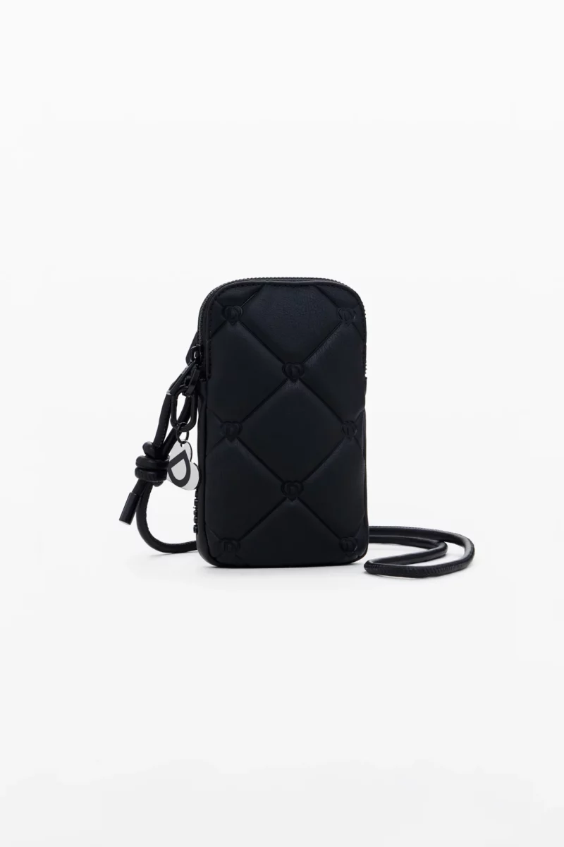 Desigual black quilted phone case