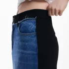 Desigual midi denim skirt with denim front and black back