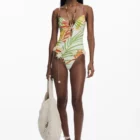 Desigual one-piece swimming costume with a tropical design Desigual one-piece swimming costume with a tropical design