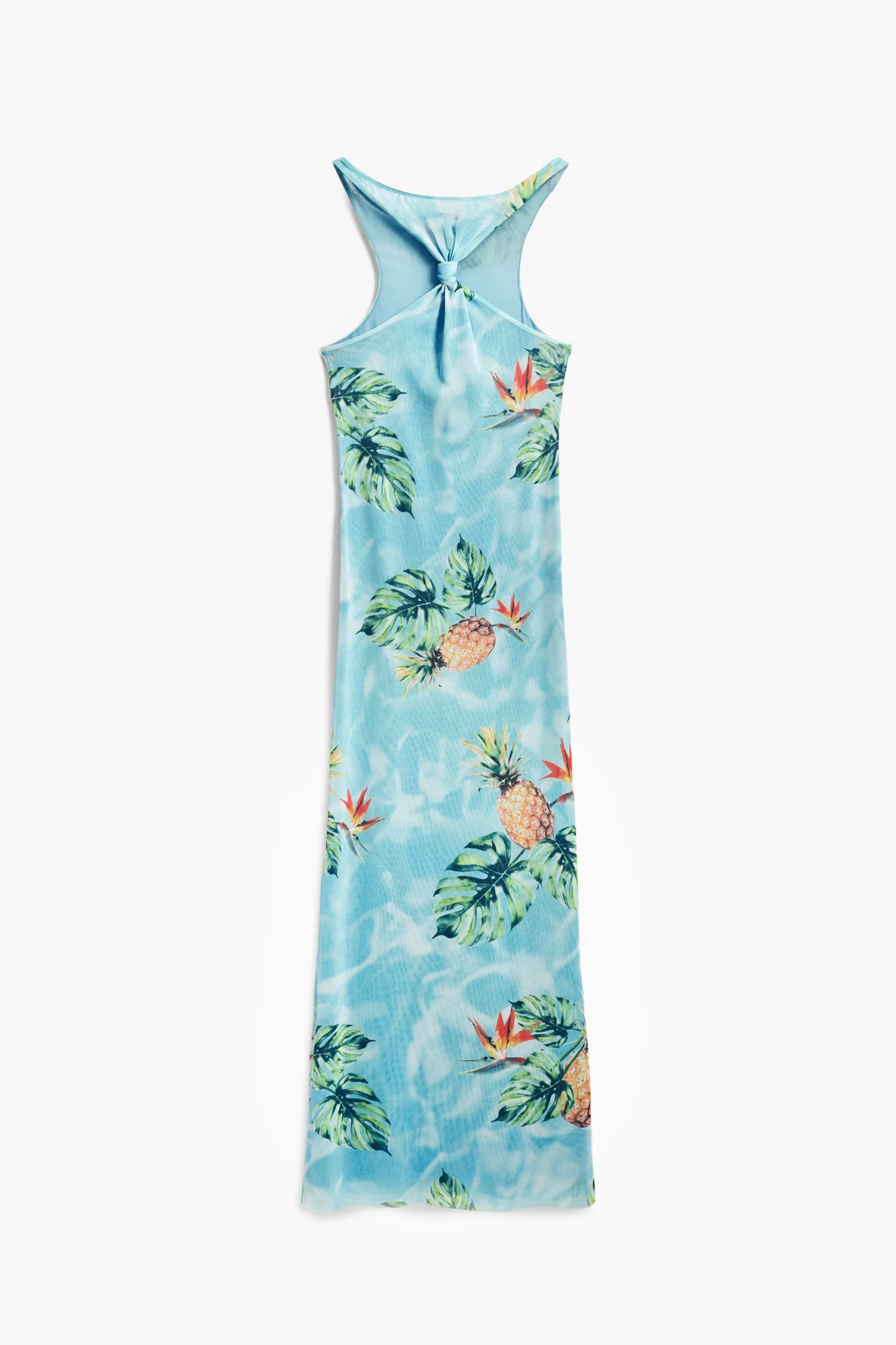 Desigual long blue dress in tropical design Desigual long blue dress in tropical design