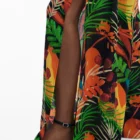 Desigual black floral fluid long culotte pants