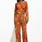 Desigual long viscose culotte pants