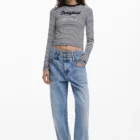 Desigual long sleeve dark blue and white stripe T-shirt Desigual long sleeve dark blue and white stripe T-shirt