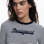 Desigual long sleeve dark blue and white stripe T-shirt Desigual long sleeve dark blue and white stripe T-shirt