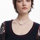 Desigual long sleeve black top with tulle sleeves
