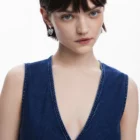 Desigual sleeveless frayed denim midi dress Desigual sleeveless frayed denim midi dress