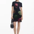 Desigual black lined mini dress with short sleeves Desigual black lined mini dress with short sleeves