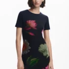 Desigual black lined mini dress with short sleeves Desigual black lined mini dress with short sleeves