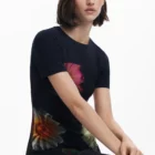 Desigual black lined mini dress with short sleeves Desigual black lined mini dress with short sleeves