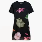 Desigual black lined mini dress with short sleeves Desigual black lined mini dress with short sleeves