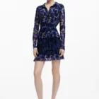 Desigual short chiffon dress with long sleeves and pleated ruffle skirt by Christian Lacroix Desigual short chiffon dress with long sleeves and pleated ruffle skirt by Christian Lacroix