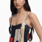 Desigual designer midi dress with thin straps Desigual designer midi dress with thin straps