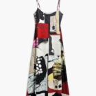 Desigual designer midi dress with thin straps Desigual designer midi dress with thin straps