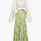 Desigual two-in-one green dress, with separate crochet jersey Desigual two-in-one green dress, with separate crochet jersey