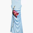 Desigual designer asymmetric blue viscose dress