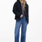 Desigual black reversible hooded puffer jacket