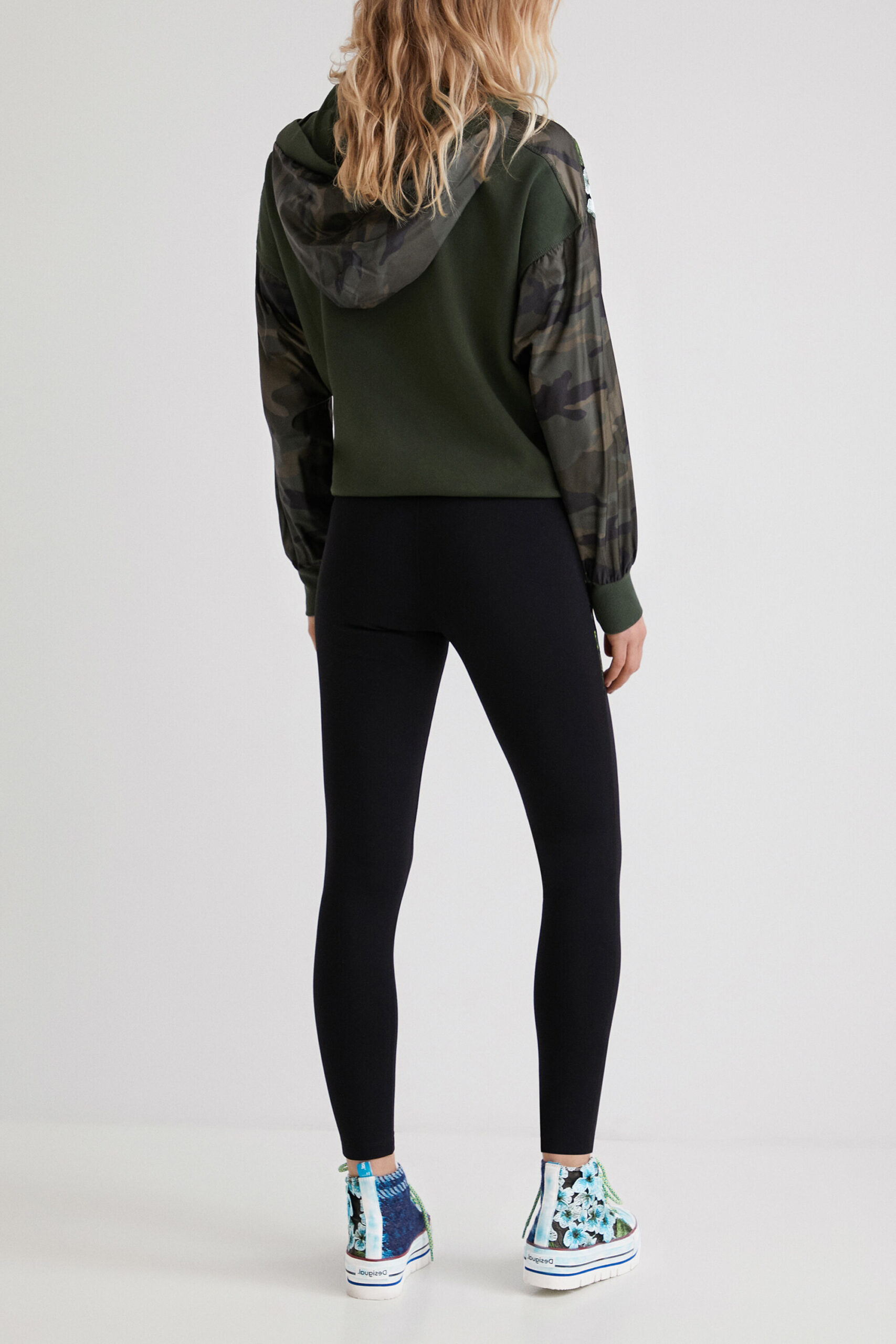 Desigual Pre-Loved Black Leggings with Sheer Sides, Size S Desigual Pre-Loved Black Leggings with Sheer Sides, Size S