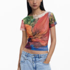 Desigual draped chiffon top