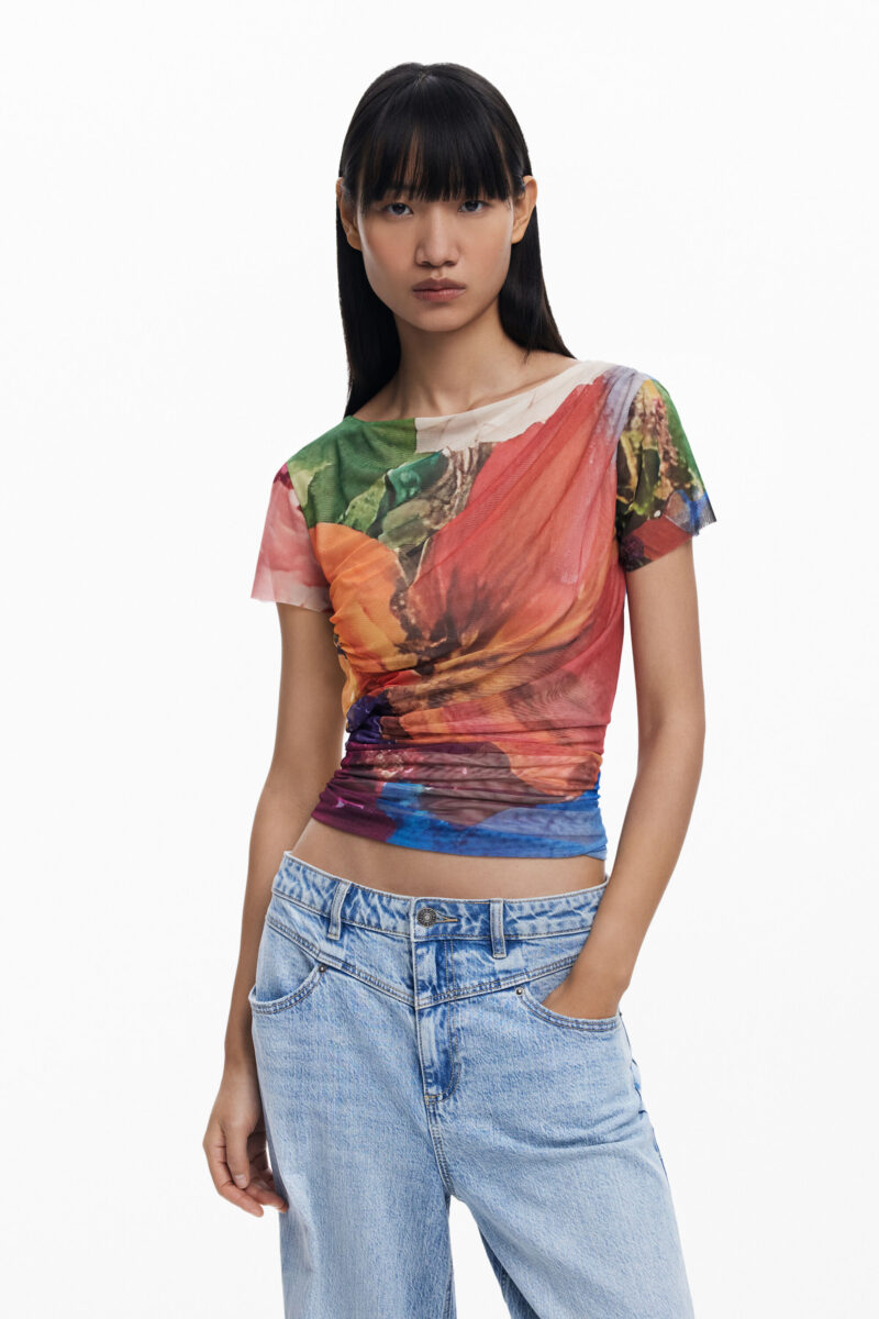 Desigual draped chiffon top