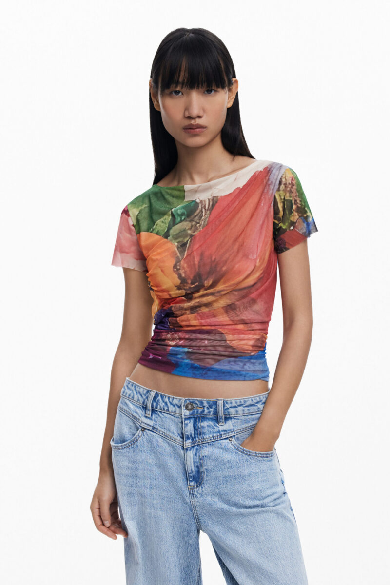 Desigual draped chiffon top