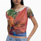 Desigual draped chiffon top