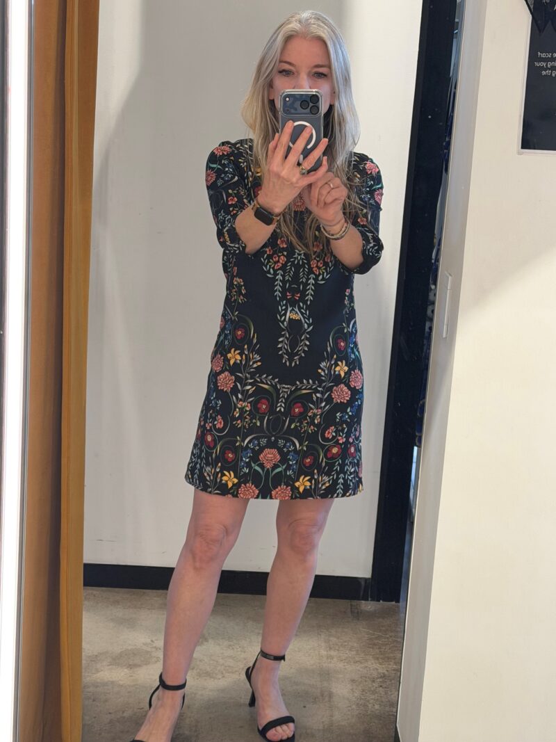 Desigual Pre-Loved Black Floral Lined Long-Sleeve Mini Dress - Size XS / Eur 36