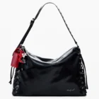 Desigual Large Shiny Braided Bag Black Desigual Large Shiny Braided Bag Black