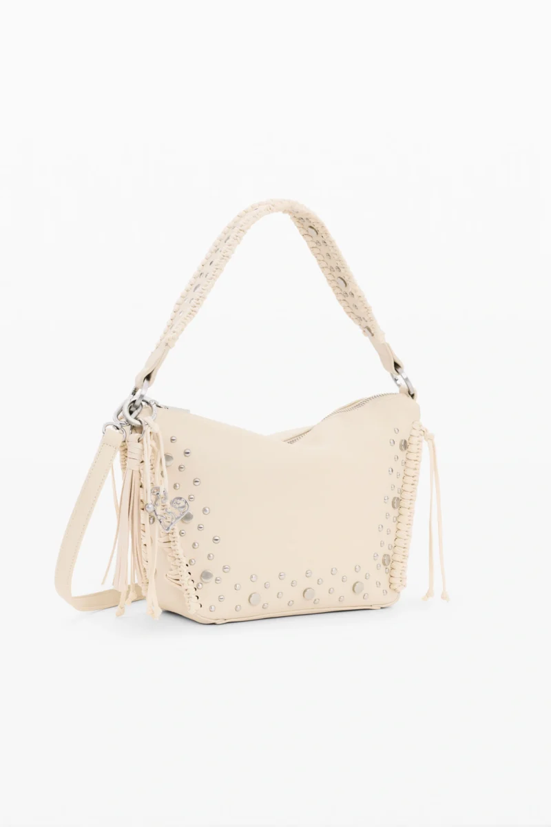 Desigual Medium Bag with Studs and Fringes
