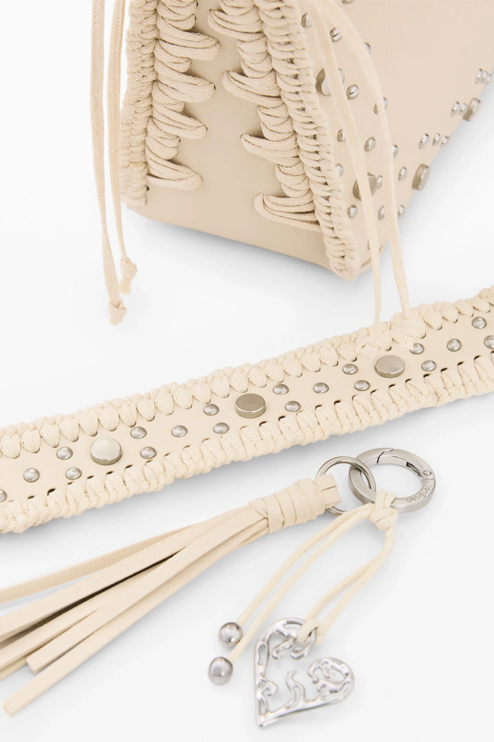 Desigual Medium Bag with Studs and Fringes Desigual Medium Bag with Studs and Fringes