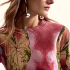 Desigual Jersey Designed by Mr. Christian Lacroix in Pink and Green Desigual Jersey Designed by Mr. Christian Lacroix in Pink and Green
