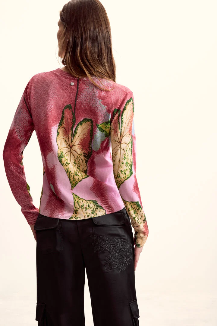 Desigual Jersey Designed by Mr. Christian Lacroix in Pink and Green Desigual Jersey Designed by Mr. Christian Lacroix in Pink and Green