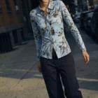 Desigual Flocked Shirt in Blue Desigual Flocked Shirt in Blue