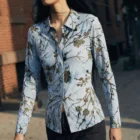Desigual Flocked Shirt in Blue Desigual Flocked Shirt in Blue