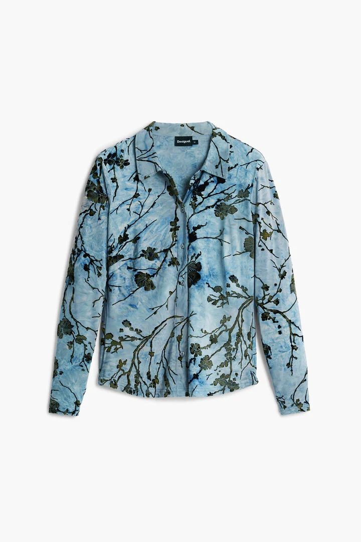 Desigual Flocked Shirt in Blue Desigual Flocked Shirt in Blue