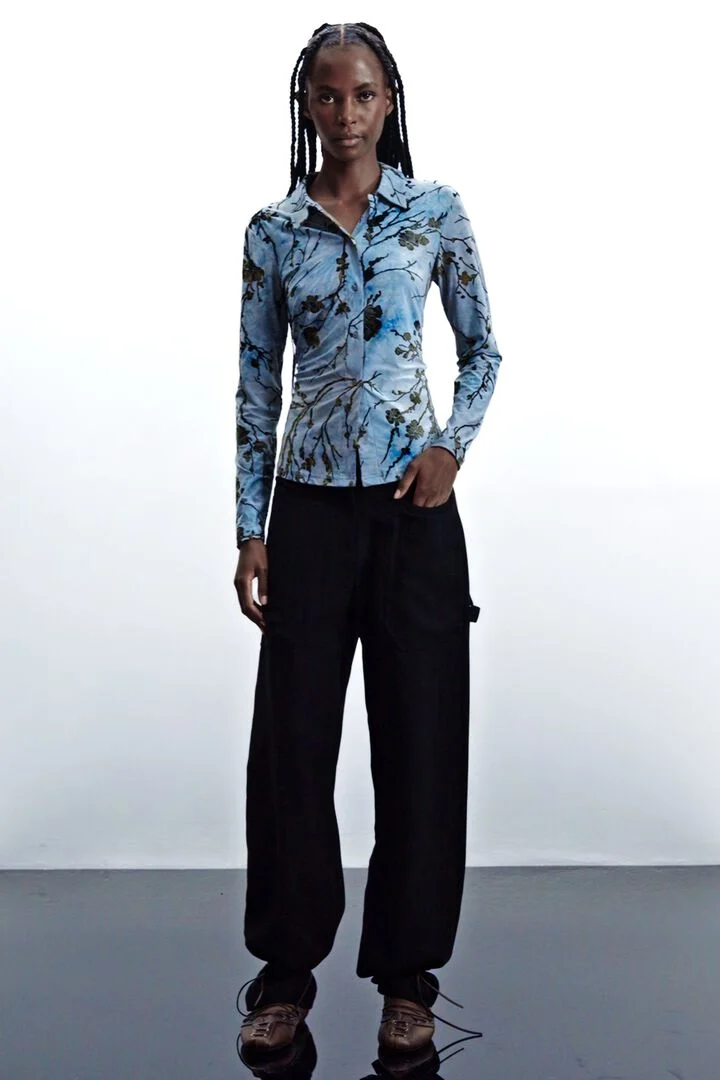 Desigual Flocked Shirt in Blue Desigual Flocked Shirt in Blue