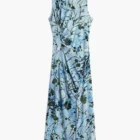 Desigual Blue Oriental Maxi Devore Knit Dress Desigual Blue Oriental Maxi Devore Knit Dress