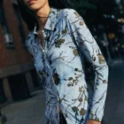 Desigual Flocked Shirt in Blue Desigual Flocked Shirt in Blue