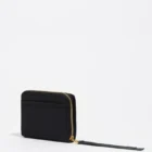 Bimba y Lola small black nylon wallet with zip opening