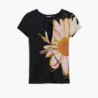 Desigual Women's T-shirt with Large Flower Desigual Women's T-shirt with Large Flower